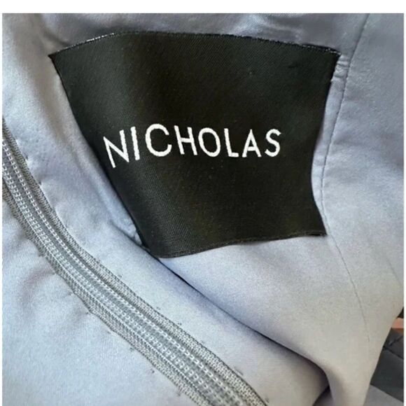 REVOLVE Nicholas Whisper Lace Blue Asymmetric Midi Dress| Size 4 - Picture 12 of 12